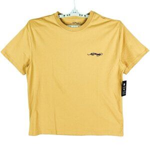 Ed Hardy Men's Short‎ Sleeve Crew Neck Gold Yellow T-shirt Size Large NWT